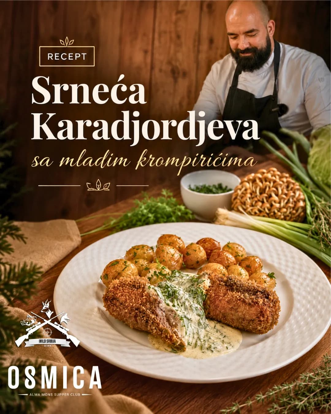 Srneća Karadjordjeva sa mladim krompirićima