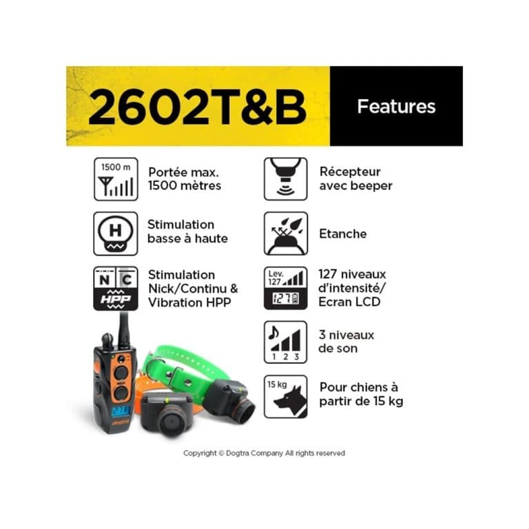 Ogrlica za dresuru i Biper Dogtra 2602T&B (za dva psa) 3