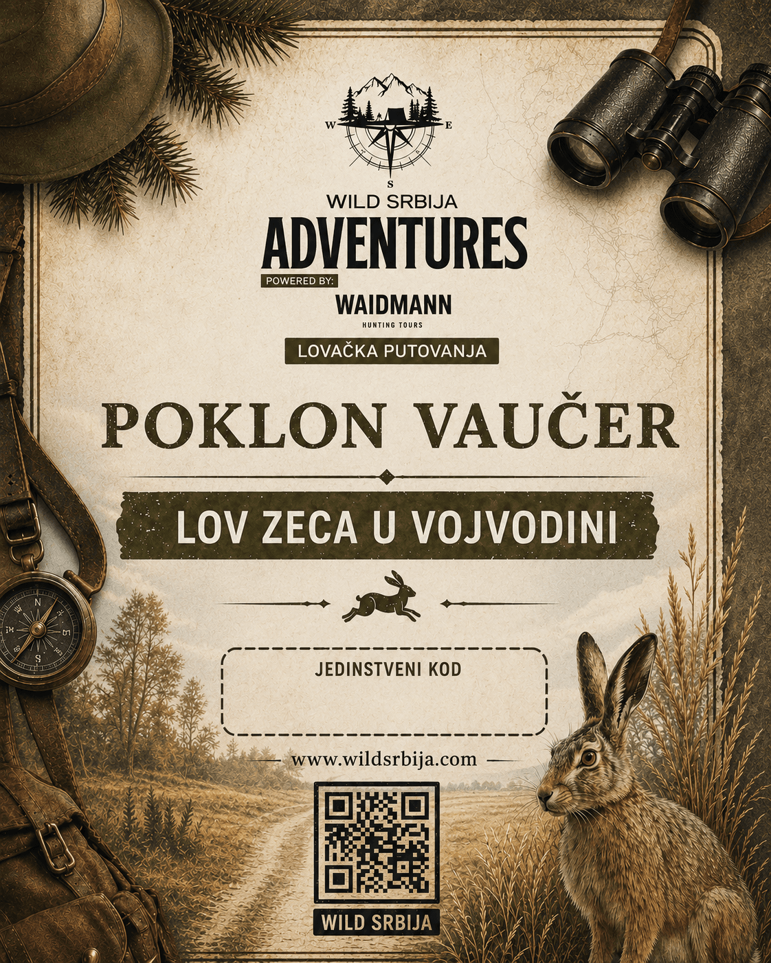Poklon vaučer - Lov na Zeca, Vojvodina